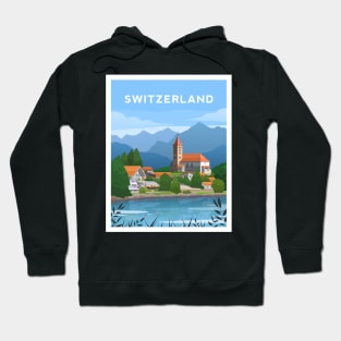 Switzerland Countryside, Swiss Alps Landscape Hoodie